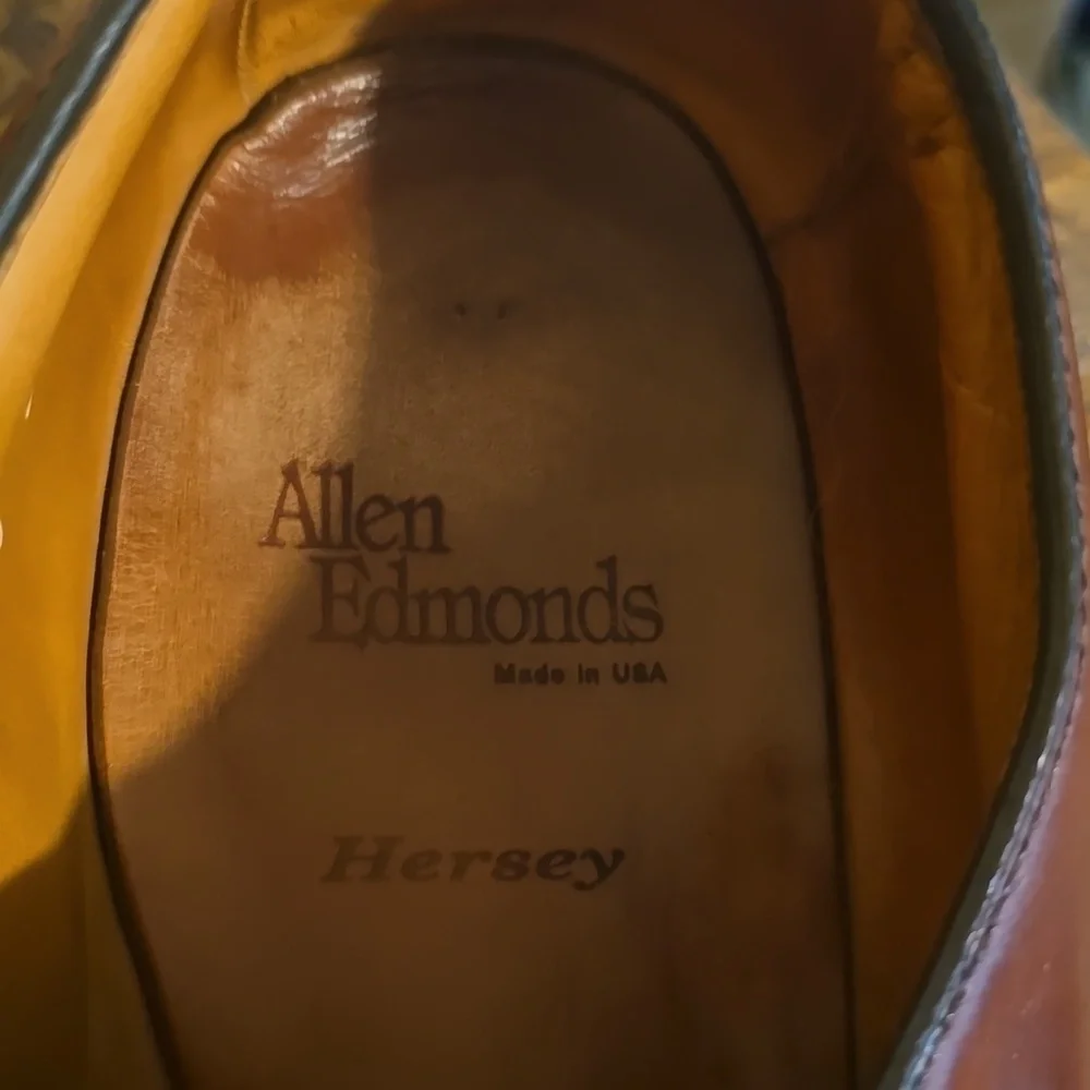 Allen Edmonds Mens Hersey Basketweave Premium leather Oxford Brown Sz.11.5